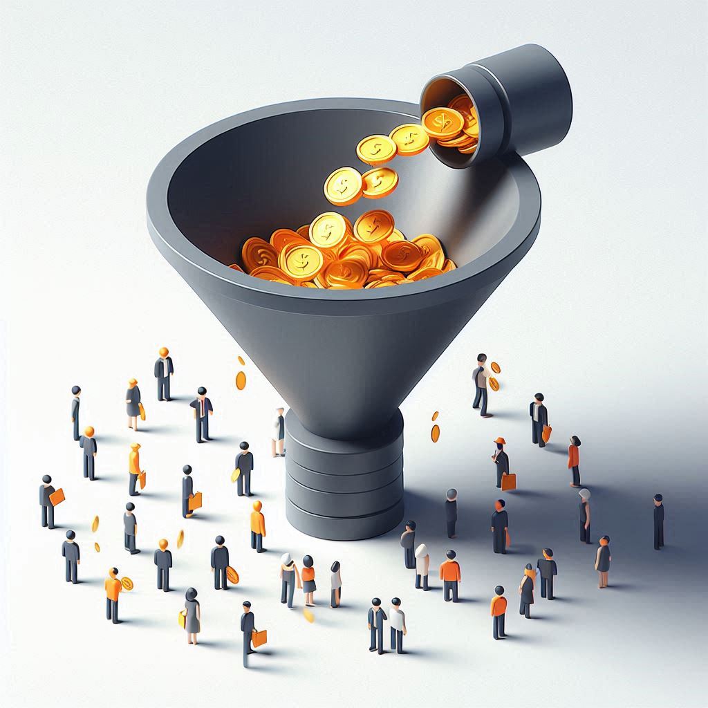 Diagrama de un embudo de ventas